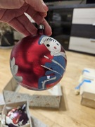 Bombka szklana ręcznie malowana lata 80te narciarz