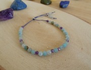 Bransoletka Kalcyt karaibski Ametyst * Rękodzieło