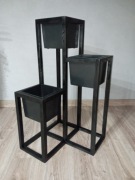 Kwietnik LOFT z doniczkami czarny