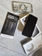 Iphone 15 pro max 256gb biąły plus szkło hartowane