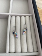 Srebrne kolczyki piórka z kryształem 925