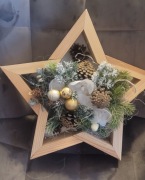 Drewniana gwiazda bożonarodzeniowa święta 33 cm
