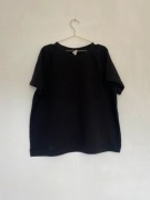 Czarna koszulka t-shirt z dzianiny dresowej L oversize 40 luźna H&M
