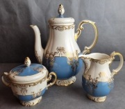 Antyczny komplet kawowy Tettau Bavaria ok.1900 porcelana