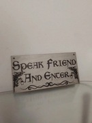 Tabliczka "Speak friend and enter" Władca Pierścieni The Lord of The Rings