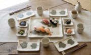 Zestaw do sushi dla 4 osób handmade ceramika-Kasjumi ceramika 