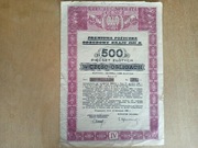 Obligacja Premiowa Pożyczka Odbudowy Kraju 500 zł z 1946 roku