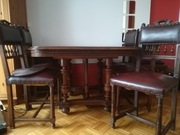 Stół i 6 krzeseł. DO RENOWACJI. Styl elektyczny.