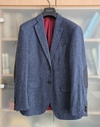 Marynarka granatowo-szara w jodełkę SØR, wełna/kaszmir od Bottoli, 48/50