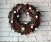 Wianek wielkanocny , wiosenny 37cm