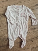 Pure Baby pajacyk piżamka śpioszki dziewczęcy pudrowy róż króliczek 68