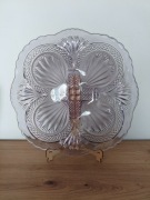 Patera talerz Ząbkowice Verre Brillant fiolet ametystowy szkło