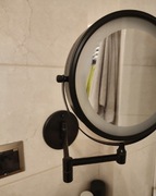 Lusterko kosmetyczne ścienne powiększające do makijażu czarne podświetlane