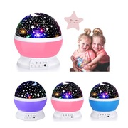 LAMPKA PROJEKTOR GWIAZD LAMPA NOCNA ROTACYJNA GALAXY STAR RÓŻOWY