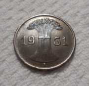 Niemcy Republika Weimarska 1 fenig reichspfennig 1931 A Berlin Prusy KM# 37