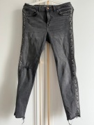 Spodnie jeansowe szare z lampasami ZARA Z1975 r. 38 M