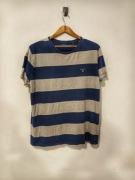 Szara granatowa koszulka w paski męska marki Gant rozmiar XL