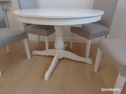 Stół IKEA Ingatorp okrągły rozkładany biały