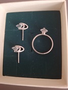 Kolczyki, pierścionek, srebro 925 i Swarovski