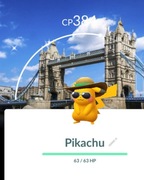Pokemon Go Shiny Pikachu z tłem Londynu Road Trip Trade
