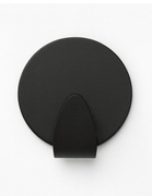 Wieszak samoprzylepny, metal, czarny mat, uchwyt, okrągły 