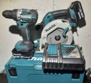 Zestaw wiertarko wkrętarka MAKITA DDF484 + pilarka tarczowa MAKITA DHS680