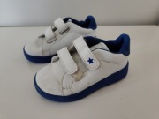 Biało niebieskie buciki na rzepy 22 wiosenne