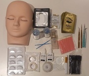 Zestaw do Przedłużenia Rzęs, główka do rzęs , pęsety , sztuczne rzęsy 