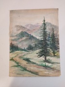 Akwarela widok górski J.K. Kozal 
