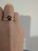 Pozłacany pierścionek z motywem Psiej Łapki rozmiar 24