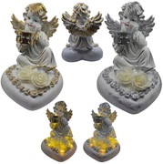 ZNICZ WIECZNY ANIOŁ SOLARNY BIAŁO ZŁOTY LUB BIAŁO SREBRNY WYSYŁKA GRATIS!