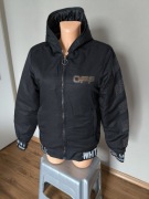 Off White kurtka damska z kapturem bomber czarna ocieplana M