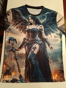 Koszulka męska, uniseks druk cyfrowy 3D NOWA motyw Dark angel rozmiar M 