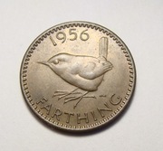 Wielka Brytania farthing 1956 PIĘKNA! RZADSZA!