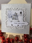 KARTKA ŚWIĄTECZNA handmade w kopercie - personalizowana, ręcznie robiona