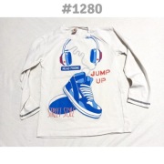 Bluzka z długim rękawem ecrin 7lat 116-122cm nadruk słuchawki i trampkami