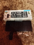 Zegar ścienny cyfrowy z pilotem, 14,6 cala, wielokolorowy, z termometrem