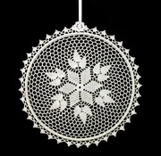 Zawieszka ozdoba na okno szydełkowa 28cm biała (Z143)