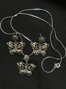 Nowy srebrny komplet W.Kruk - naszyjnik i kolczyki, z metką i pudełkiem