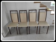 Krzesła metalowe z obiciem w eko skórze 4 sztuki