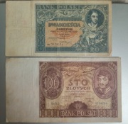 Polska - II RP - 20 zł 1931+100 zł 1934