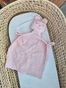 Przytulanka muślinowa pieluszka tetra miś, wyprawka, usypiacz chrzest