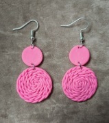 Kolczyki Eva Ivvaii Sweterkowe pudrowy róż 