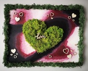 Żywy obraz mech chrobotek prezent walentynki ślub