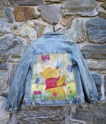 Katana ręcznie malowana kurtka jeansowa Kubuś Puchatek