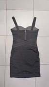 Sukienka H&M mini srebrna szara dopasowana sexy r. 38