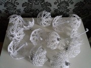 Parasolki szydełkowe rękodzieło ozdoby choinkowe