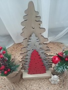 lampion świąteczny DREWNIANY CHOINKA 3D LED 3D BOHO DUŻA SZYBKA WYSYŁKA