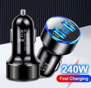 Ładowarka samochodowa 2x USB-C PD 120W / 240W szybkie ładowanie 