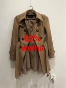 Płaszcz wełna 62% wełniany xs petite